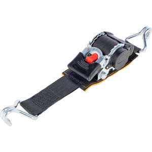 Kerbl Spanngurt 37330, schwarz, mit Spitzhaken & Ratsche, 1500kg Zurrkraft, DIN EN 12195-2, Aufrollautomatik, 50mm x 3m