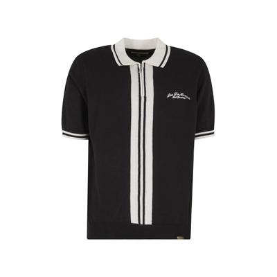 Poloshirt PAS DE MONACO "Pas De Monaco EMBLEME POLO", Herren, Gr. XXL, schwarz, 100% Baumwolle, unifarben, relaxed fit, amerikanischer Ausschnitt, Shirts