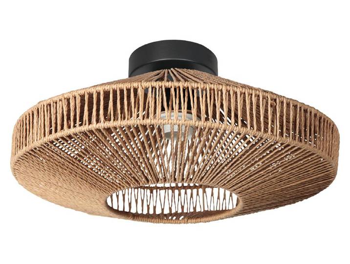 Plafonnier - naturel noir - Bloeba - métal corde - Ø 40cm - E27 - 4504ZW - Steinhauer