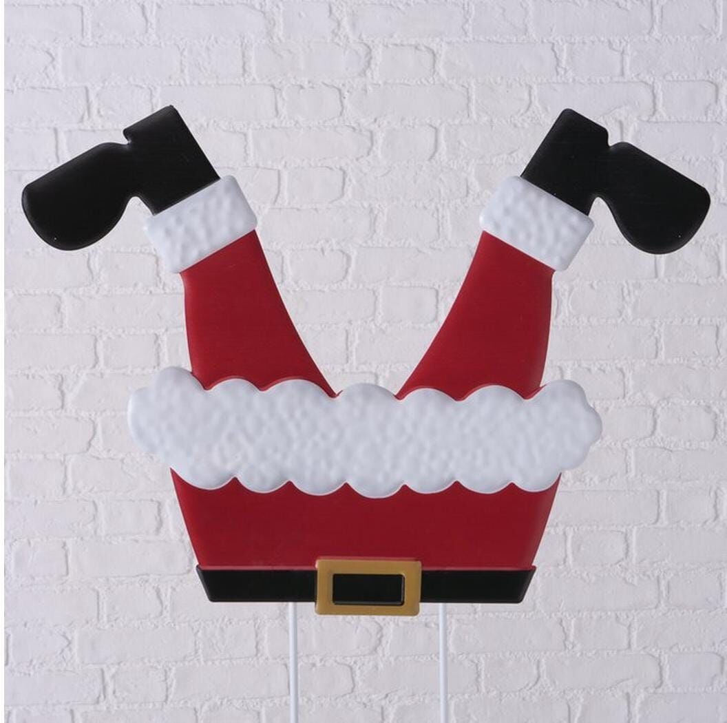 Weihnachtsfigur BOLTZE "Gartenstab Santy", rot weiß, B:1,5cm H:76,5cm, Dekofiguren, Weihnachtsfigur rot weiß B/H/T: 1,5cm x 76,5cm