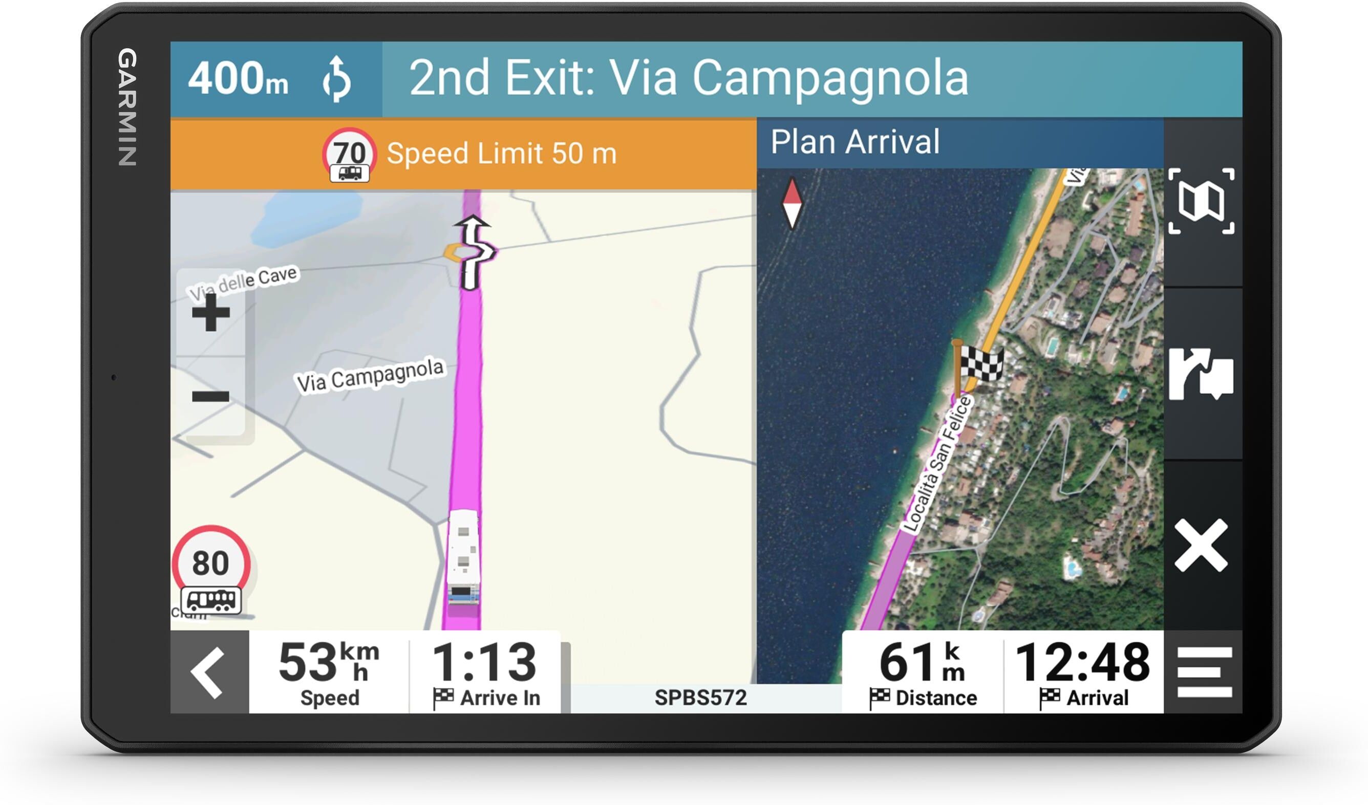 Navigationsgerät GARMIN "Garmin CAMPER", schwarz, B:24,5cm H:15,4cm T:2,1cm, Navigationsgeräte, Navigationsgerät schwarz Einheitsgröße