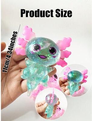 Perfect Picks Market Crystal Axolotl Squishy Stress Relief Toy For Kids And Adults Crystal Axolotl Squishy Stress Relief Toy For Kids And Adults