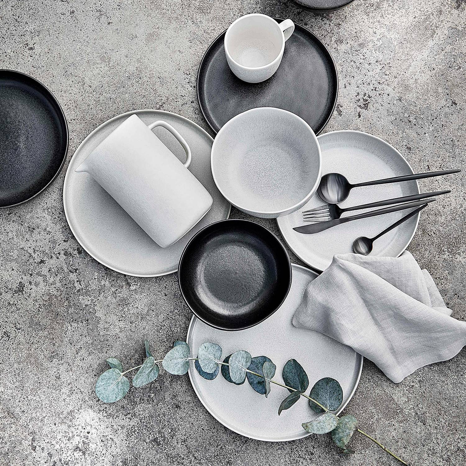 home24 Ontbijtbord CASA NOVA grijs stoneware Ø 22 cm