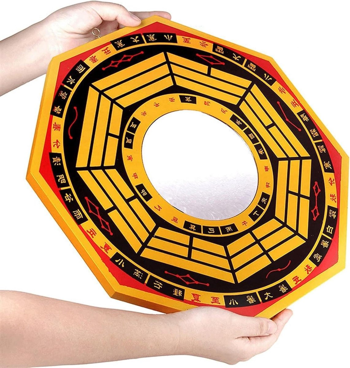 Bagua Feng Shui Spiegel voor Huisbescherming en Traditionele Decoratie - Goud - Diameter: 30 cm