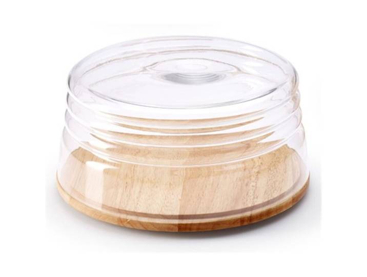 Käseglocke Continenta natur/transparent Glas/Holz B 26.5 cm - Käseglocke