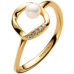 Pandora 163831C01 Damenring mit Kleiner Perle Goldfarben, 60/19,1