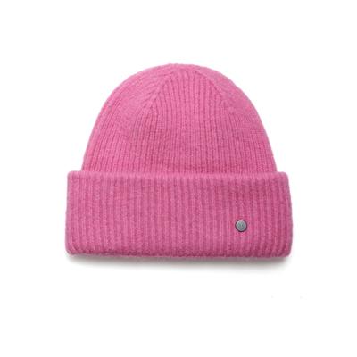 Strickmütze PEARLWOOD "ZOE", Damen, rosa (pink), Feinripp, Materialmix, unifarben, Mützen Strickmütze, Feinripp, wärmend, breiter Umschlag