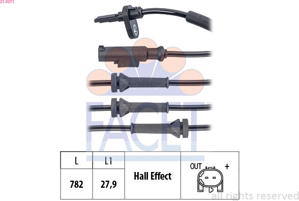 Facet Sensor, Raddrehzahl 21.0211 Für Lancia