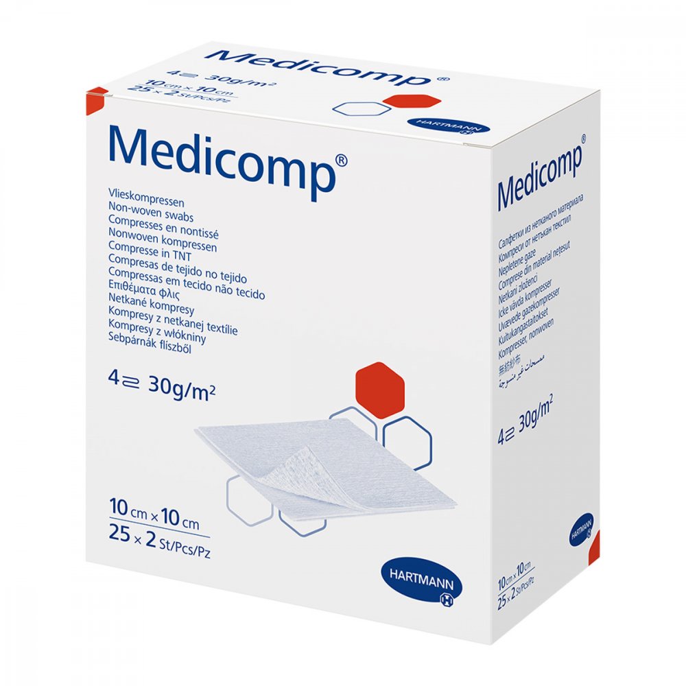 PAUL HARTMANN AG Medicomp Vlieskomp.steril 10x10 cm 4lagig 16585445