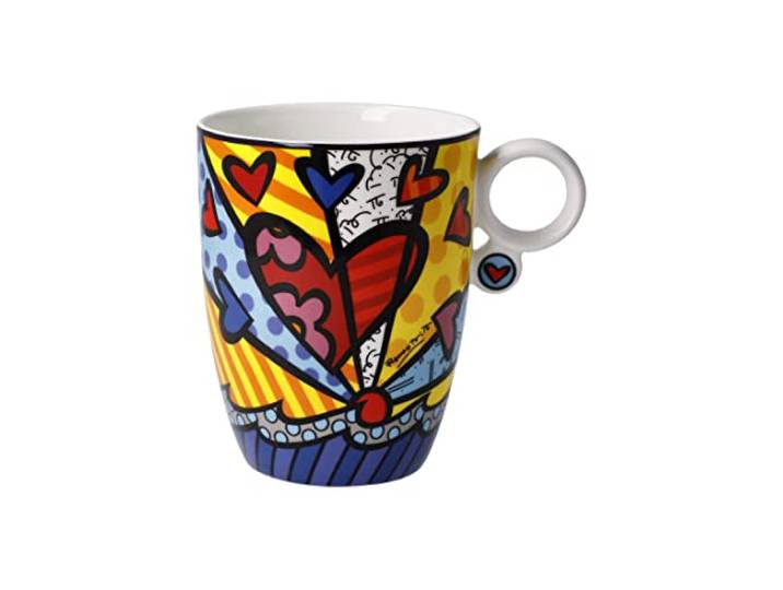 Romero Britto PopArt Kaffeebecher Künstlertasse 400ml A NEW DAY Goebel Porzellan