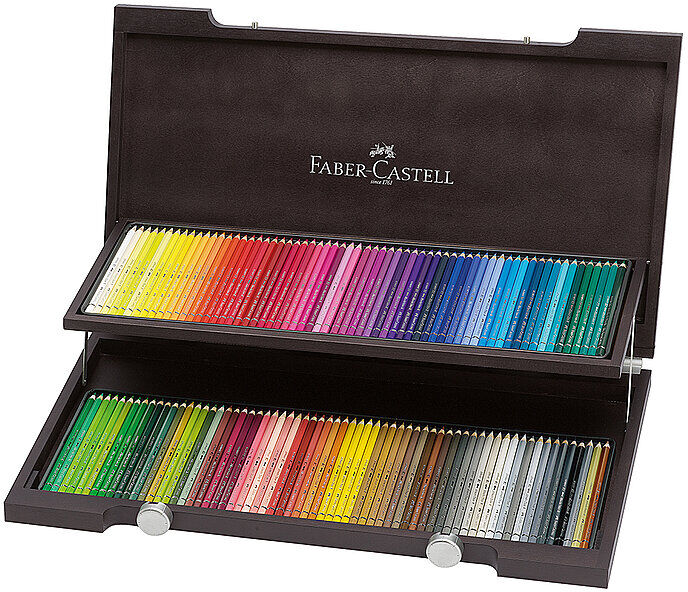 FABER-CASTELL Albrecht Dürer Aquarellstift 120er Holzkoffer braun B