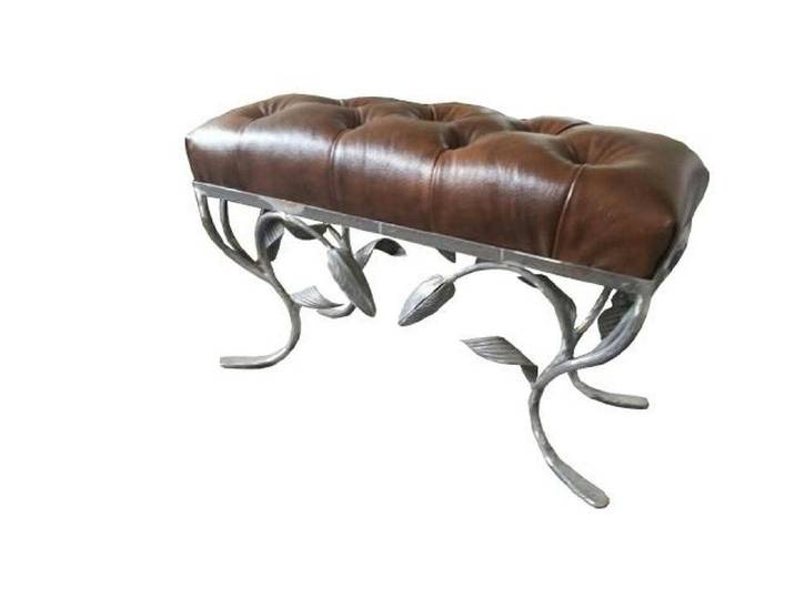 Xlmoebel Polsterhocker Chesterfield Hocker Vintage Leder Textil Beistellhocker (Chesterfield Hocker), Made in Europa