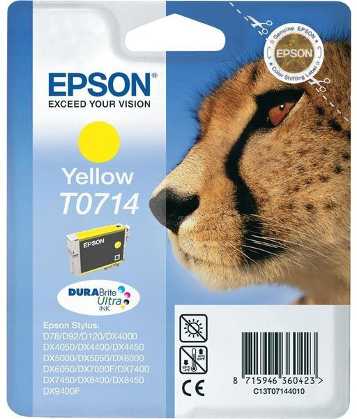 Epson T071 (C13T07144010) - Jaune - Cartouche d'encre