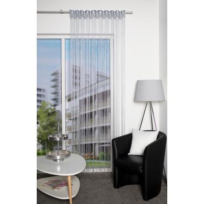 Fadenvorhang HOME WOHNIDEEN "SIMINO, 1 Stück, Multifunktionsband, transparent, Jacquard" Gr. 1, silber (silberfarben), B:145cm H:245cm, Jacquard, Polyester, Gardinen, Fadenstore Jacquard, Kombiband