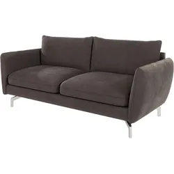 3-SITZER-SOFA Elou Braun - Khaki Microfaser