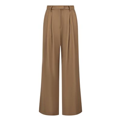 Anzughose NICOWA "ROSCIWO", Damen, Gr. 34, camel, Business, modern fit, Hosen Anzughose, mit Bundfalten