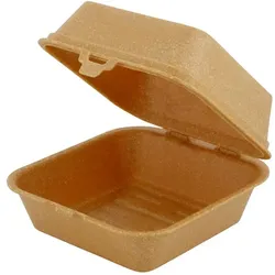greenbox - Mehrweg Burgerboxen "Häppy Box" 16 x 15 x 8,5 cm, Karamell / braun, 60 St.
