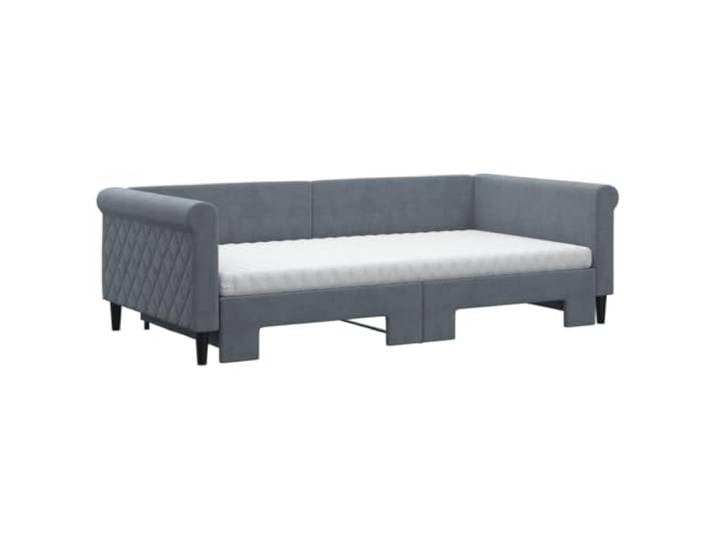 KTHLBRH Ausziehbares Schlafsofa Dunkelgrau Samt 2 Matratzen Struktur aus Holz und Metall, Lattenrost, 229 x 212,5 cm, Wohnzimmer Schlafzimmer