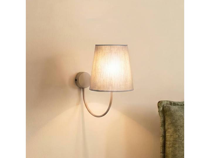 Wandlampe Candi TK Lighting, dimmbar, creme / amber, für Wohn- / Esszimmer, Textil / Stoff / Seide, Modern, Wandleuchte, Wandlampe Innen