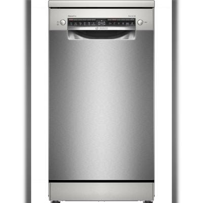 Bosch Serie 4 SPS4HMI49E Freistehender Geschirrspüler, Höhe 84,5 cm, Breite 45 cm, Silver Inox