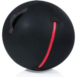 Gymstick Sitzball Office Ball, Anti-Wegroll, bis 120 kg, Ø 75 cm, schwarzer Stoffbezug, mit Sandfüllung & Luftpumpe