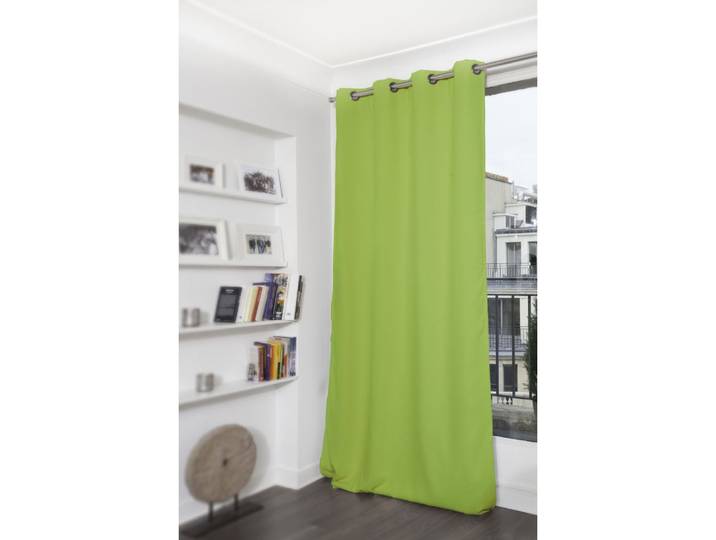 Rideau occultant oeillets vert mc566 140lx260h