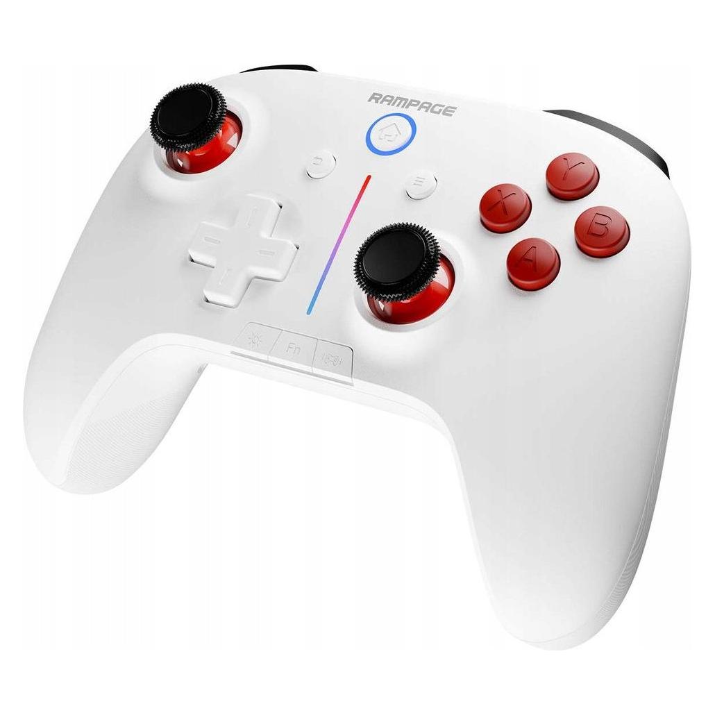 Rampage Hydra weiss / kabelloses Gamepad / für PC Switch Smartphone / Vibration / Bluetooth / USB-C (PC, Switch) (HYDRA-WHITE)