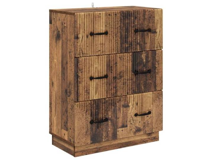 Schubladenschrank Altholz 66 x 34,5 x 87 cm Holzwerkstoff mit Türen Verstellbare Regale, abschließbare Türen, pflegeleichte Oberfläche, vielseitig nutzbar