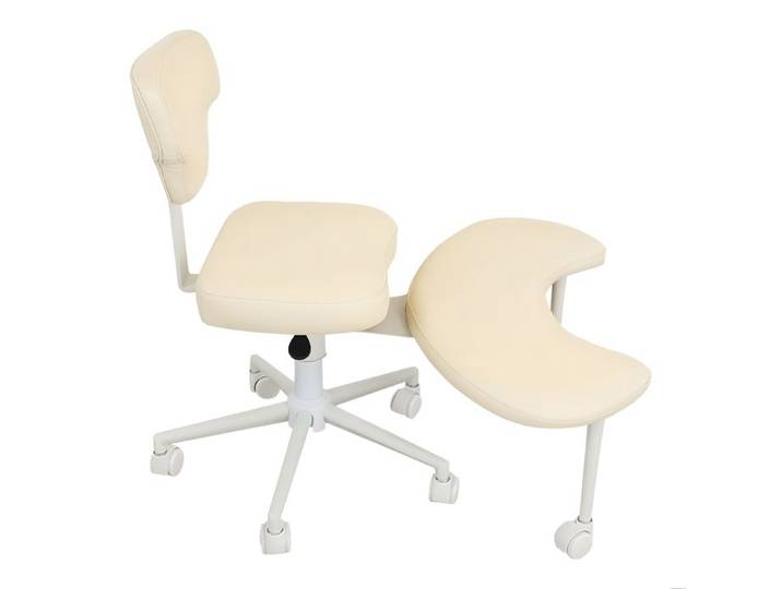 BIPLUT Chaise Bureau Ergonomique Réglable en Hauteur - Siège Croisés Jambes Soutien Lombaire Roulettes 74*81*80-91cm