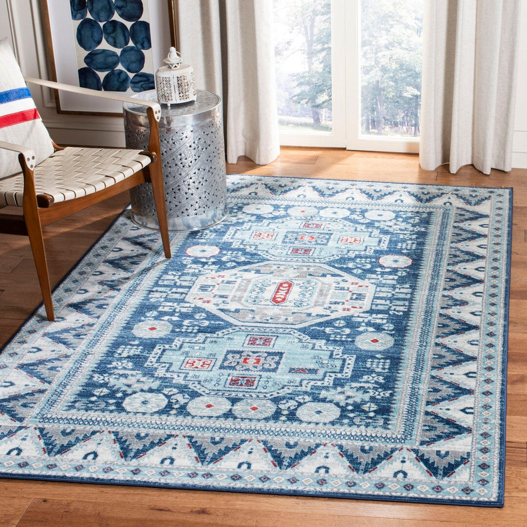Bloomsbury Market Brockton Hand Woven Area Rug Blue Rectangle 160 x 229 cm