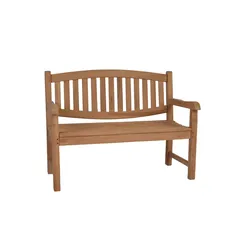Teak Bank mit Armlehne 120cm Massivholz Teak