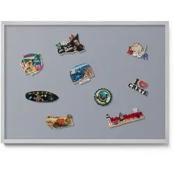 MAGNETTAFEL 70x50 cm Silberner Rahmen Grau