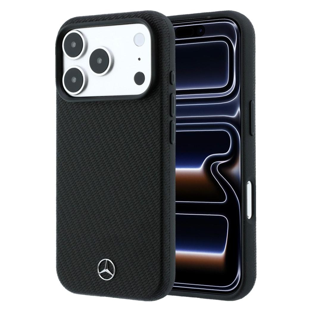 Mercedes Case Grill Pattern and Card Wallet Leather MagSafe for iPhone 18 Pro / 17 Pro black (Apple iPhone 17 Pro, Apple iPhone 18 Pro) (Mer008922)