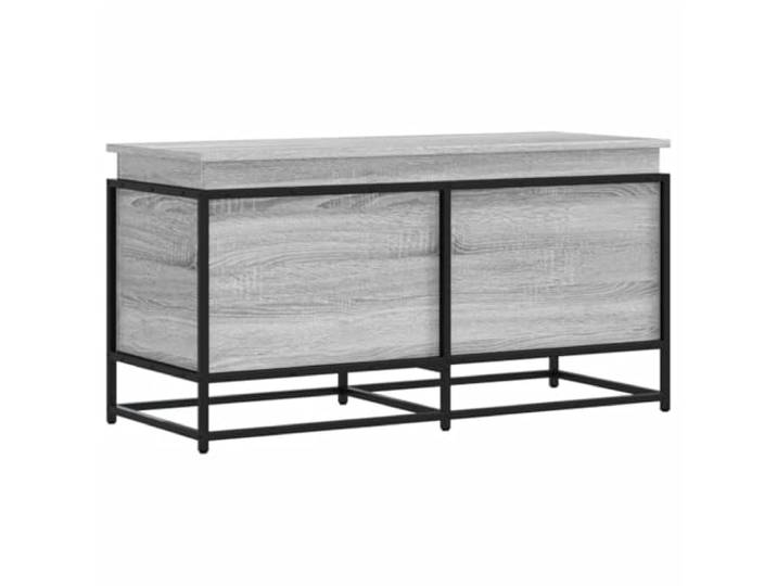 Aufbewahrungsbox mit Deckel Sonoma grau Holz Technik Metallrahmen, Industriestil, großer Platz, Mehrzwecktruhe, Couchtisch, Wandbefestigung inklusive