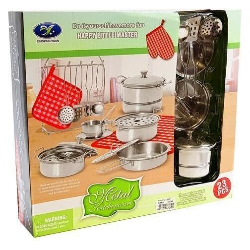 Lean Toys Kinder-Topfset aus Edelstahl, 23-teilig (6722)