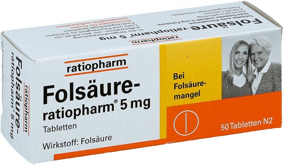 Folsäure Ratiopharm 5 mg Tabletten 50stk