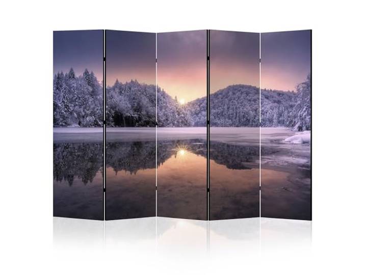 LUMASOUL Paravent Raumteiler Innen beidseitig Bedruckt 225x172 cm 5 teilig beide Seiten mit Motiv, bedruckte Rückseite, faltbar, freistehend und dekorativ Landschaft