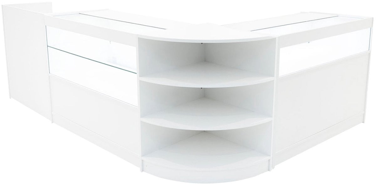MonsterShop Europa led winkeltoonbank set - wit - 4-delig modulair