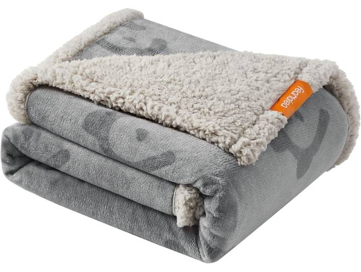 Wasserdichte Hundedecke Sherpa Fleece 127x101cm grau L