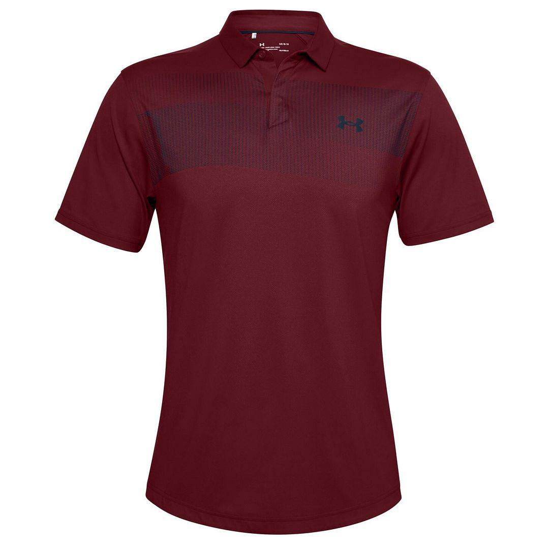 Under Armour Iso-Chill Heren Burgundy Chest Graphic Poloshirt