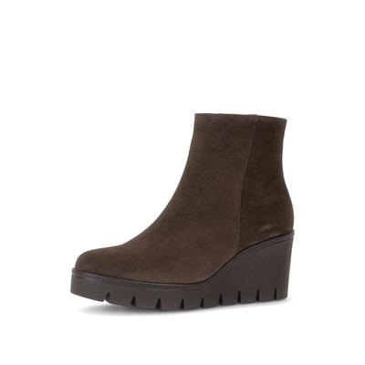 Plateaustiefelette GABOR "Plateau Stiefelette", Damen, Gr. 39, braun, schoko, Schuhe