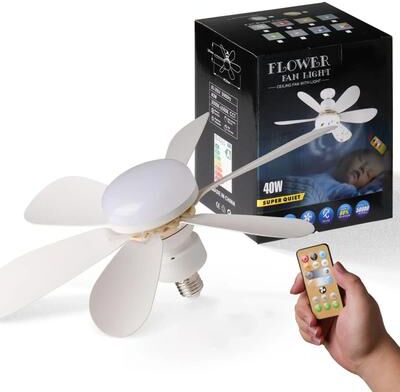 Uplift Essentials Modern Remote Control Ceiling Fan Light white 20.5 In