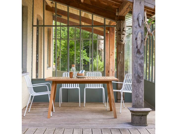 Gartentisch aus Teakholz 140 Pamoa rechteckiger Massivholztisch 6 Personen - Natur