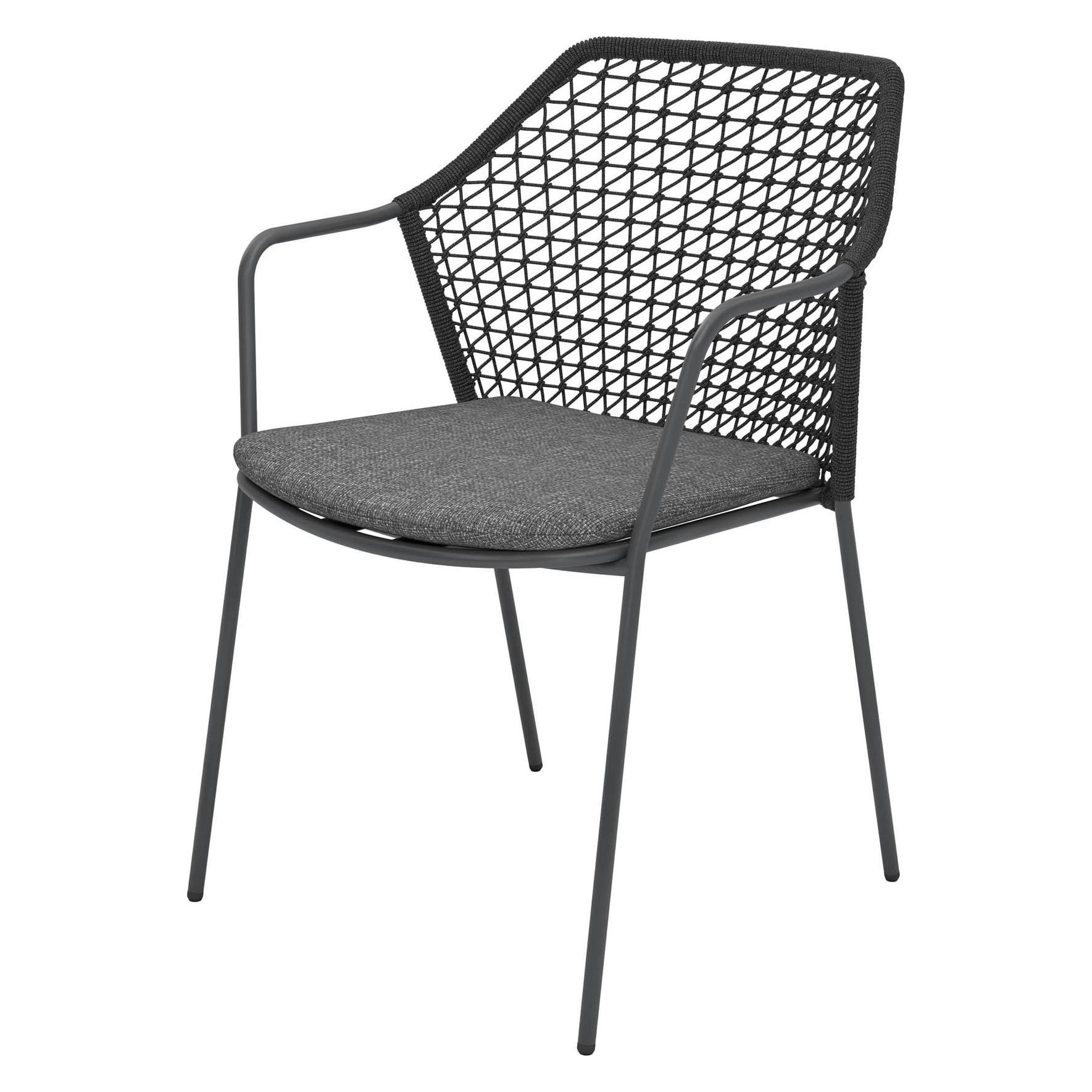 Best Gartenstühle mit Armlehnen Burano anthrazit, Metall, 4 St. (556431)