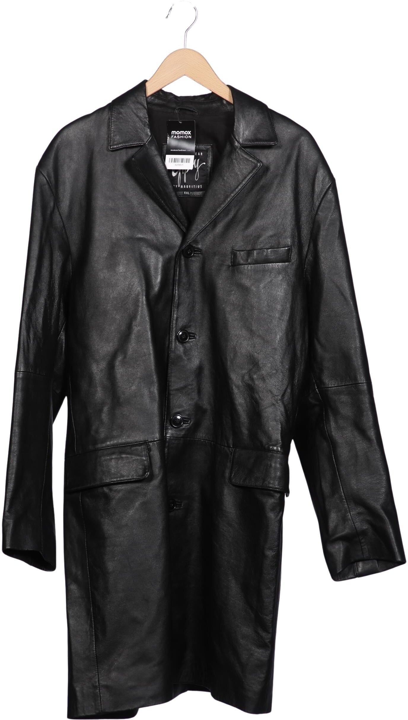 Gipsy Damen Mantel, Schwarz, Gr. Xxl, Leder / Synthetik - Second Hand