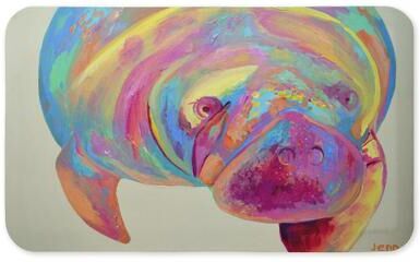 "Stupell Chromatic Hue Manatee Printed Anti-Fatigue Floor Mat, design by Jennifer Seeley, 30""x18"""