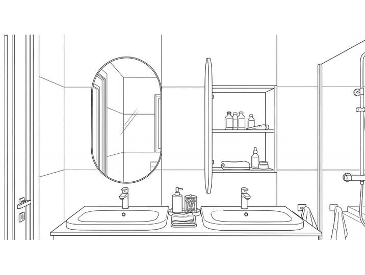 Einbau-Spiegelschrank by Franziska Kanani Premium Dekore Weiss