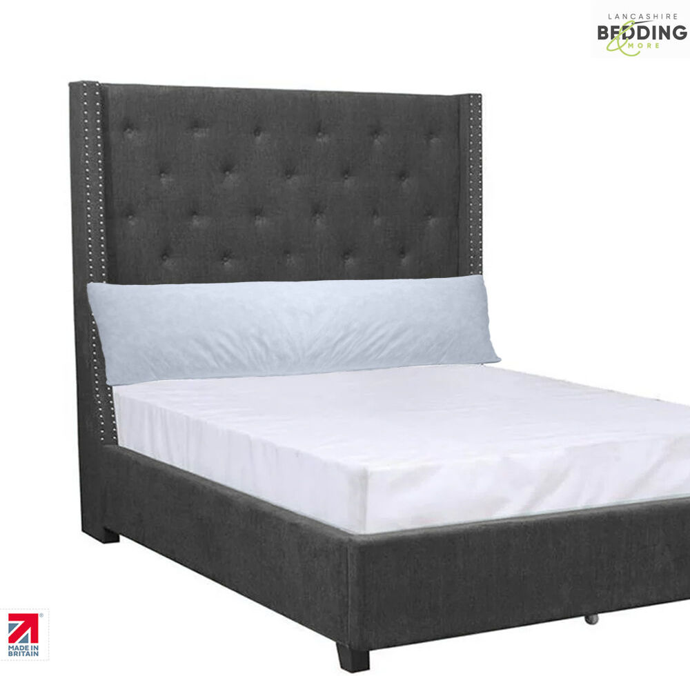 Lancashire Textiles Ltd Full Body Bolster, Polycotton Casing, Hollowfiber Filling, Orthopedic Soft Support Pillow Light Blue 48 x 180 cm