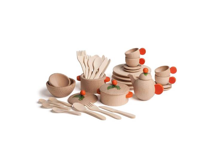 Erzi® Kaufladensortiment Erzi Koch- und Geschirrset Natur - Kaufladenzubehör