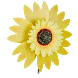 Relaxdays Windrad Blume für Garten Gelb,Grün,Schwarz